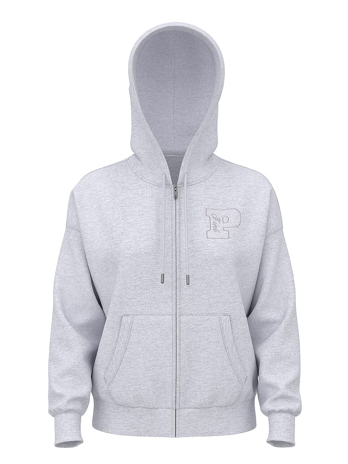 vs Pink Ivy Fleece Campus Full-Zip Hoodie Vs Medium Heather Grey Holiday 3 of 3 