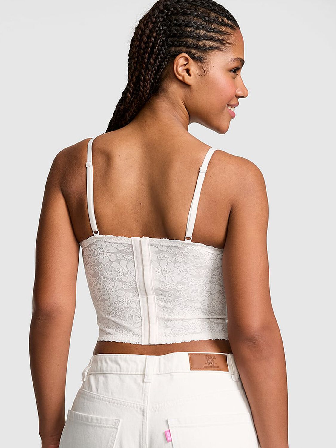 vs Pink Wink PINK Wink&trade; Lightly Lined Scoop Corset Top Coconut White 2 of 3 