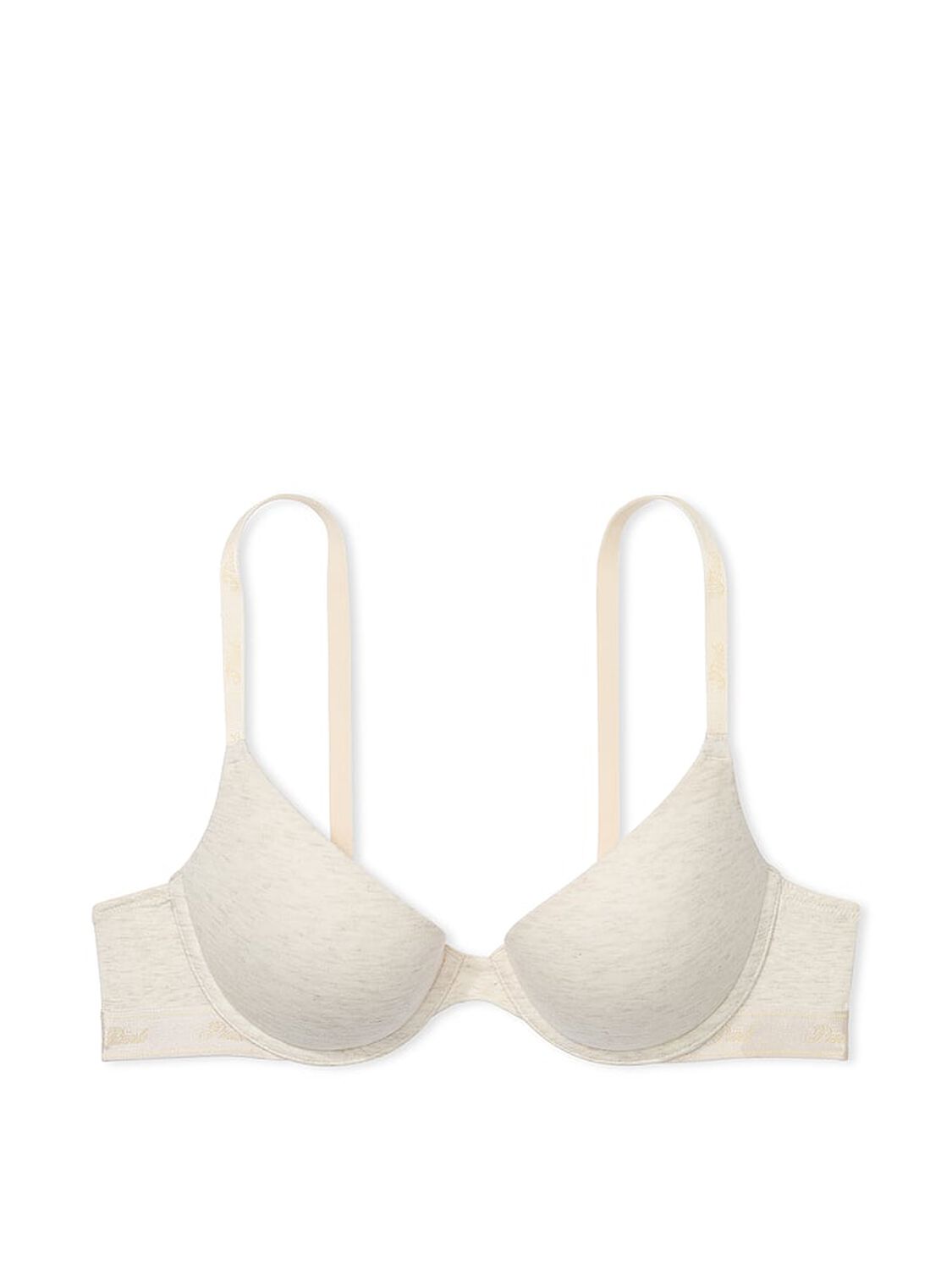 vs Pink Wear Everywhere Wear Everywhere Push-Up Bra Natural Heather 1 of 3 