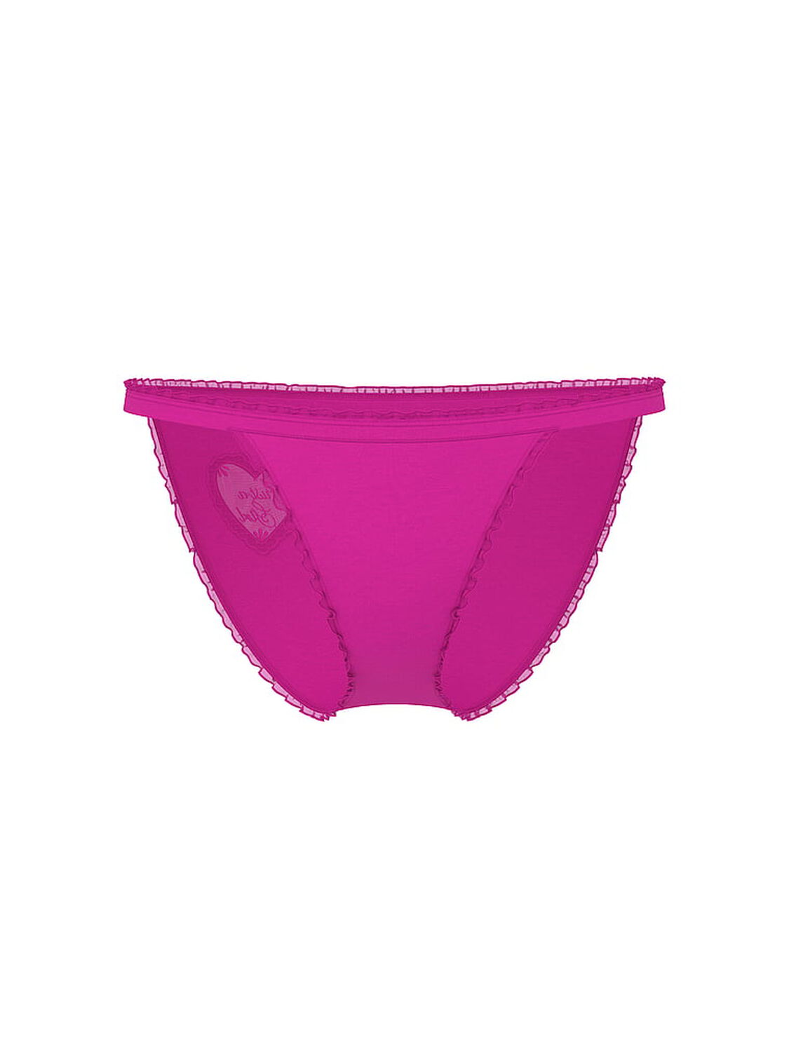 vs Pink Cotton String Bikini Panty Pink Fire With Heart Mesh Graphic 3 of 3 