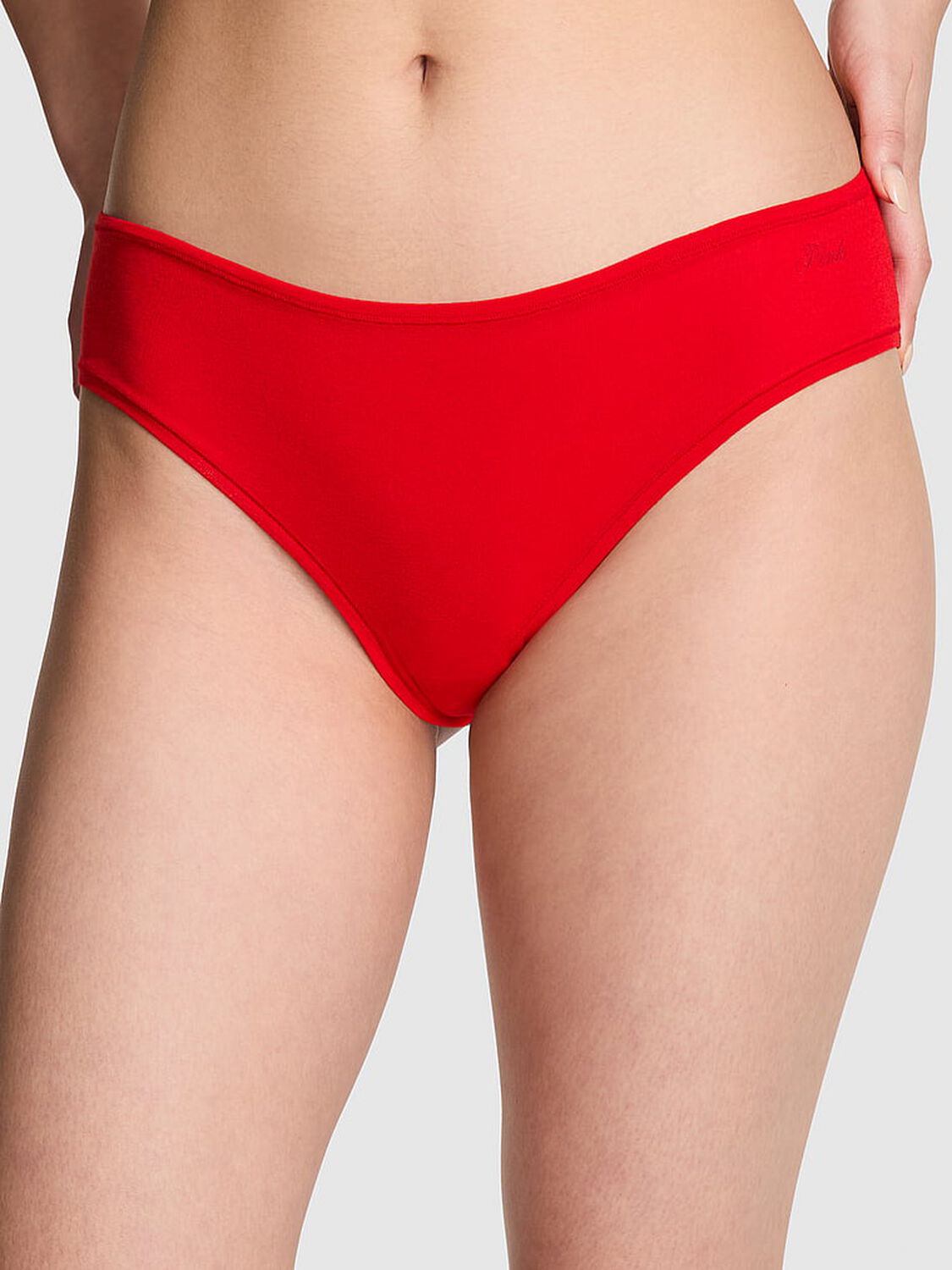 vs Pink Cotton Cheeky Panty Bright Vermillion 1 of 3 