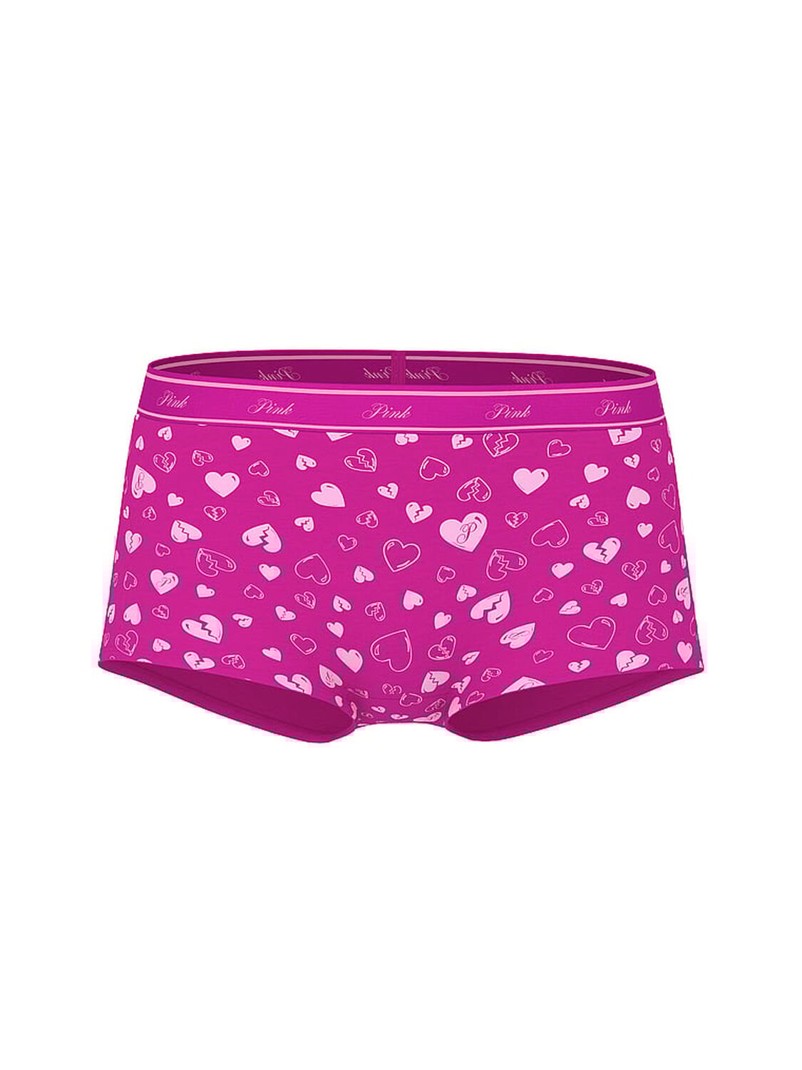 vs Pink Logo Cotton Boyshort Panty Pink Fire Broken Hearts 3 of 3 