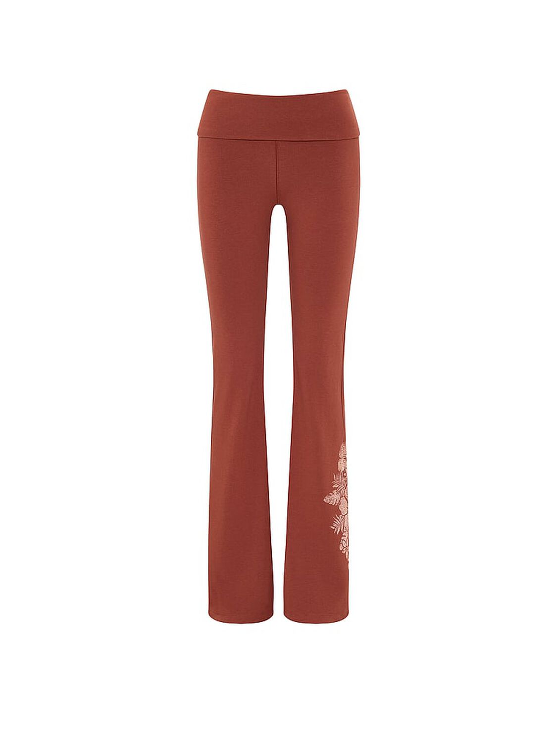 vs Pink All-Day Cotton&trade; Foldover Flare Leggings Clay Floral Diamant&eacute; 3 of 3 
