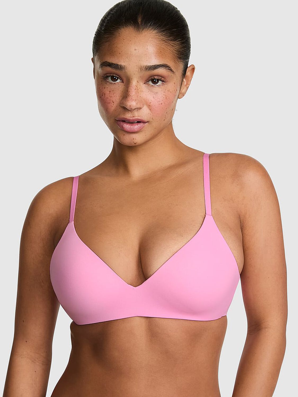 vs Pink Marshmallow Push-Up Wireless Comfy Bra Pink Lollipop 1 of 3 