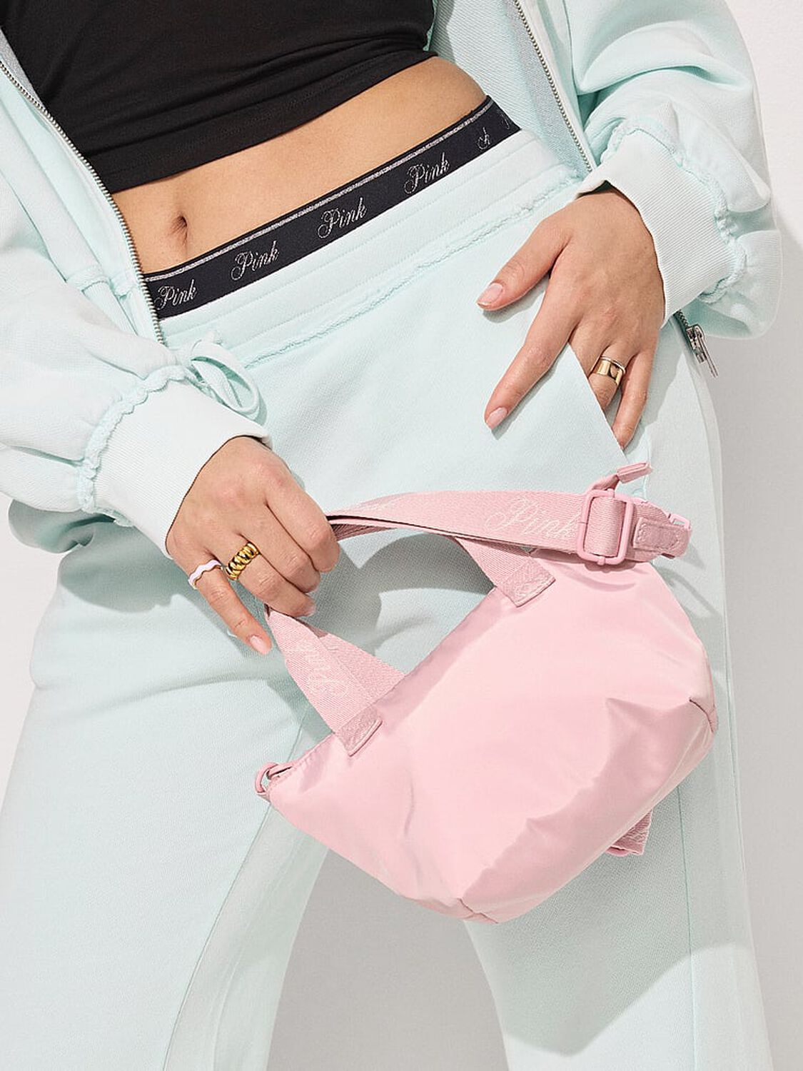 vs Pink Mini Crossbody Nylon Tote Bag Dollhouse 4 of 4 