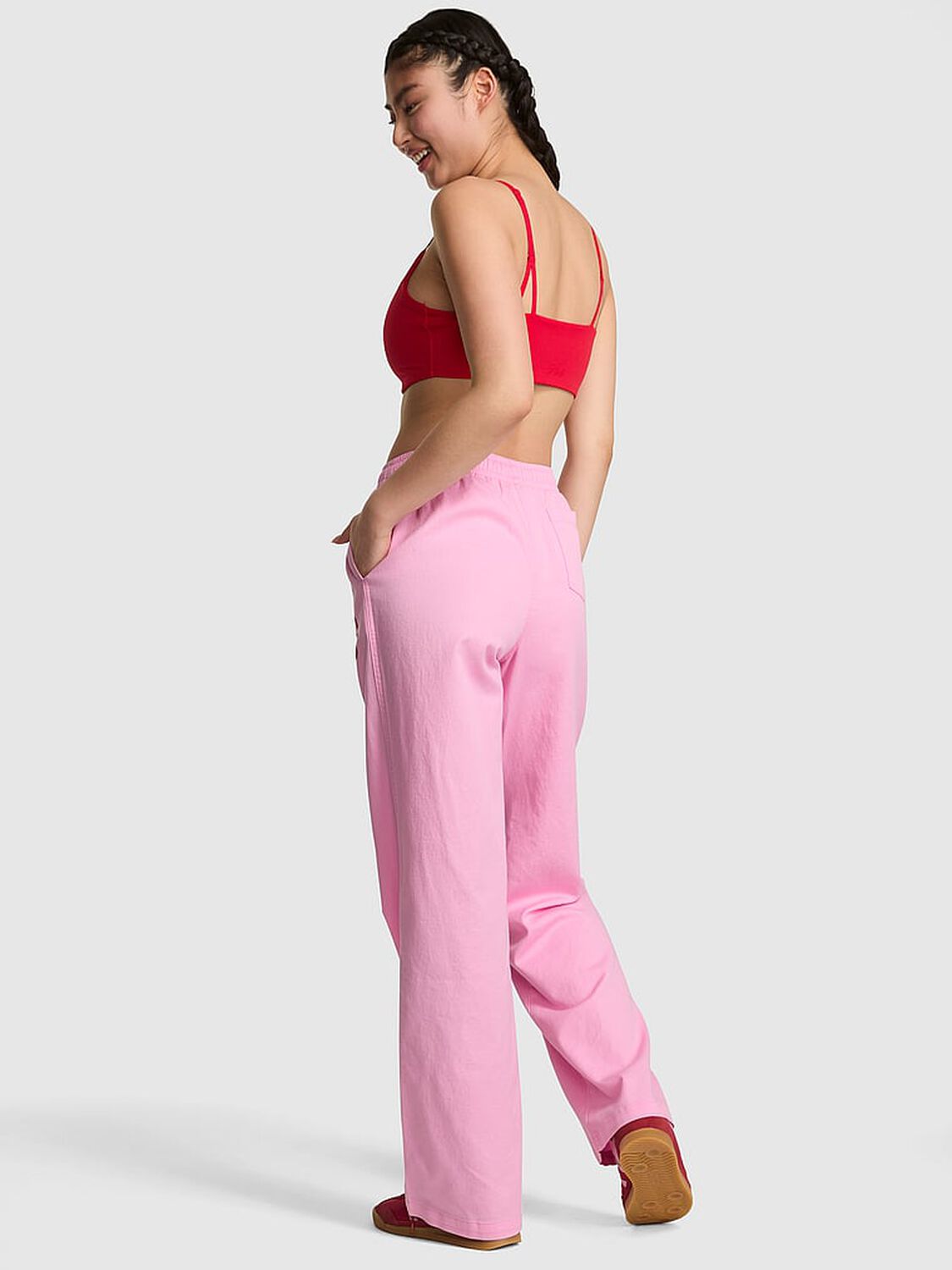 vs Pink Dorm Lounge Wide-Leg Pants Pink Lollipop 2 of 4 