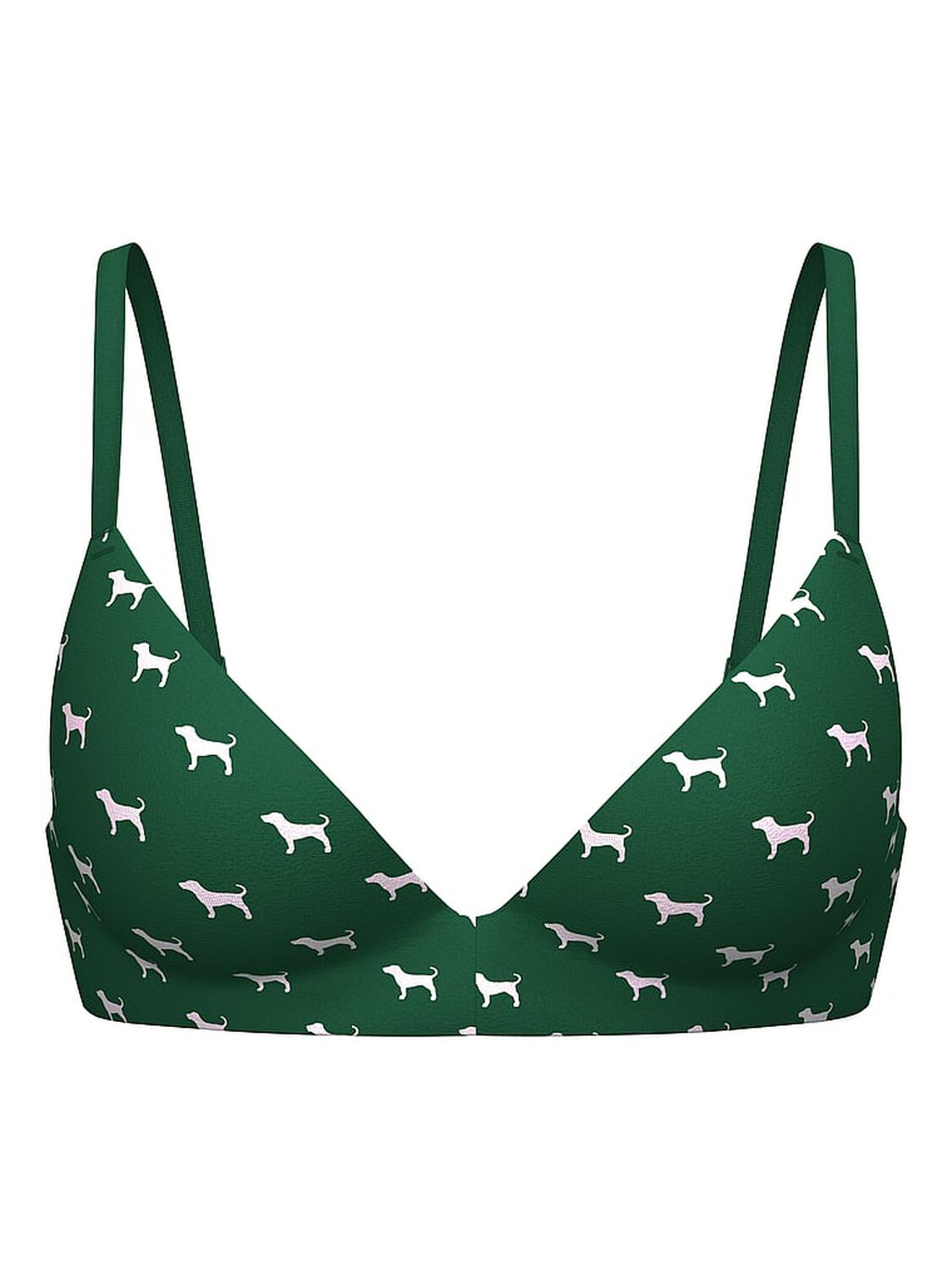 vs Pink Wear Everywhere Wear Everywhere Push-Up Wireless Bra Jaguar Green Dog Print 3 of 3 