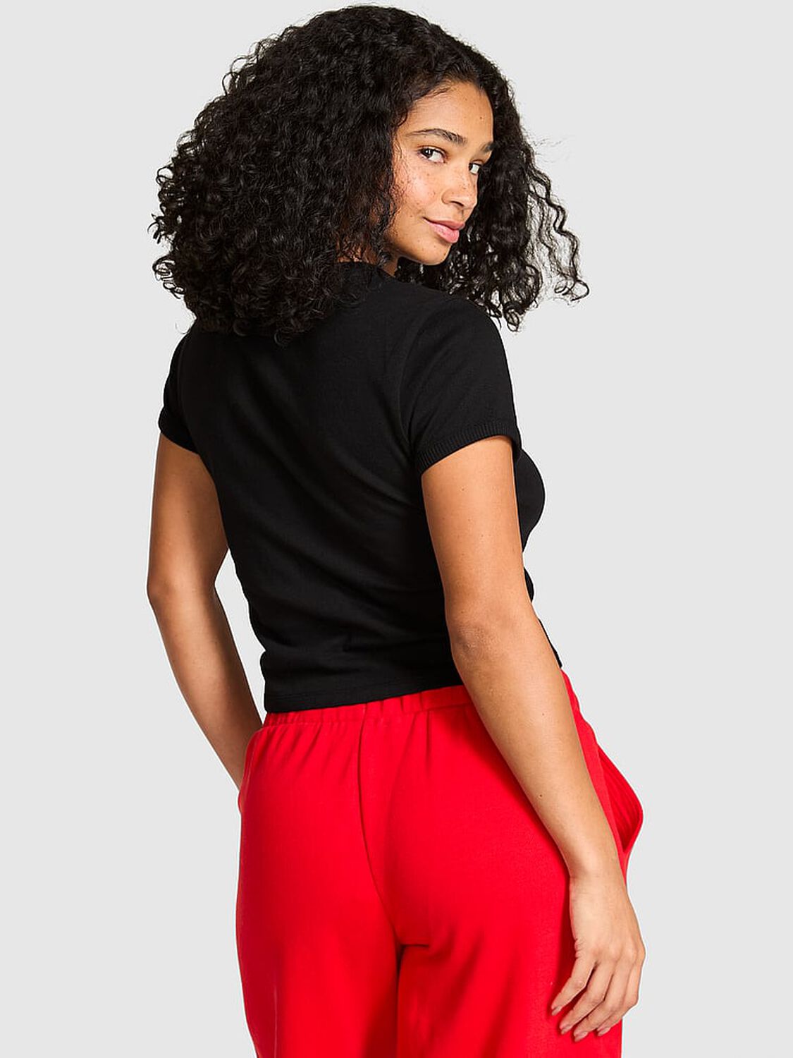 vs Pink Retro Cotton Tee Pure Black Santas Fav 2 of 3 