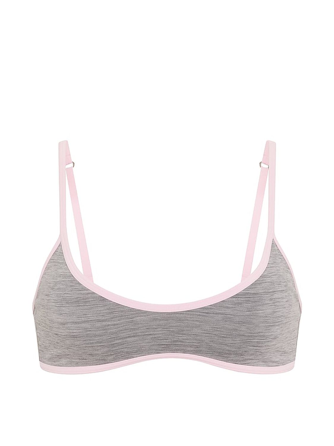 vs Pink PINK Relay&trade; Micro Scoop Bra Night Owl Grey Marl With Pink Tulip 3 of 3 