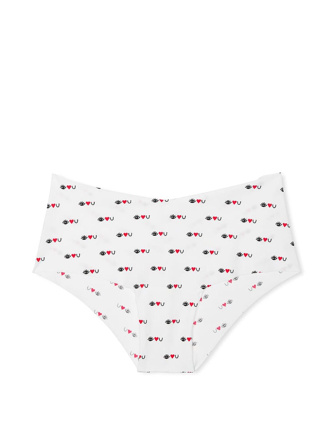 vs Pink No-Show Cheeky Panty White Eye Heart You Print 1 of 2 