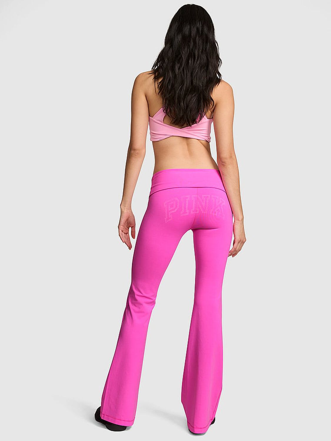 vs Pink All-Day Cotton&trade; Foldover Flare Leggings 2 of 3 