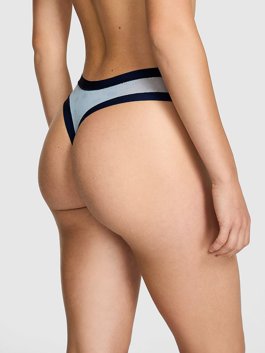 vs Pink No-Show Thong Panty Icy Blue 2 of 3 