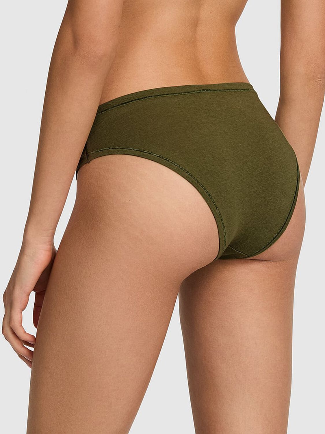 vs Pink Cotton Cheeky Panty Olive Shade 2 of 3 
