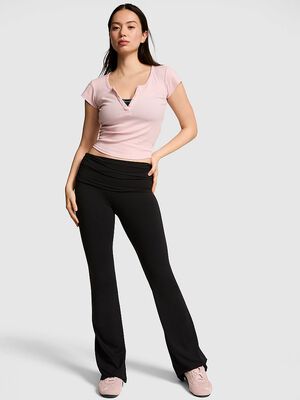 PINK Relay&trade; Ruched Foldover Flare Leggings