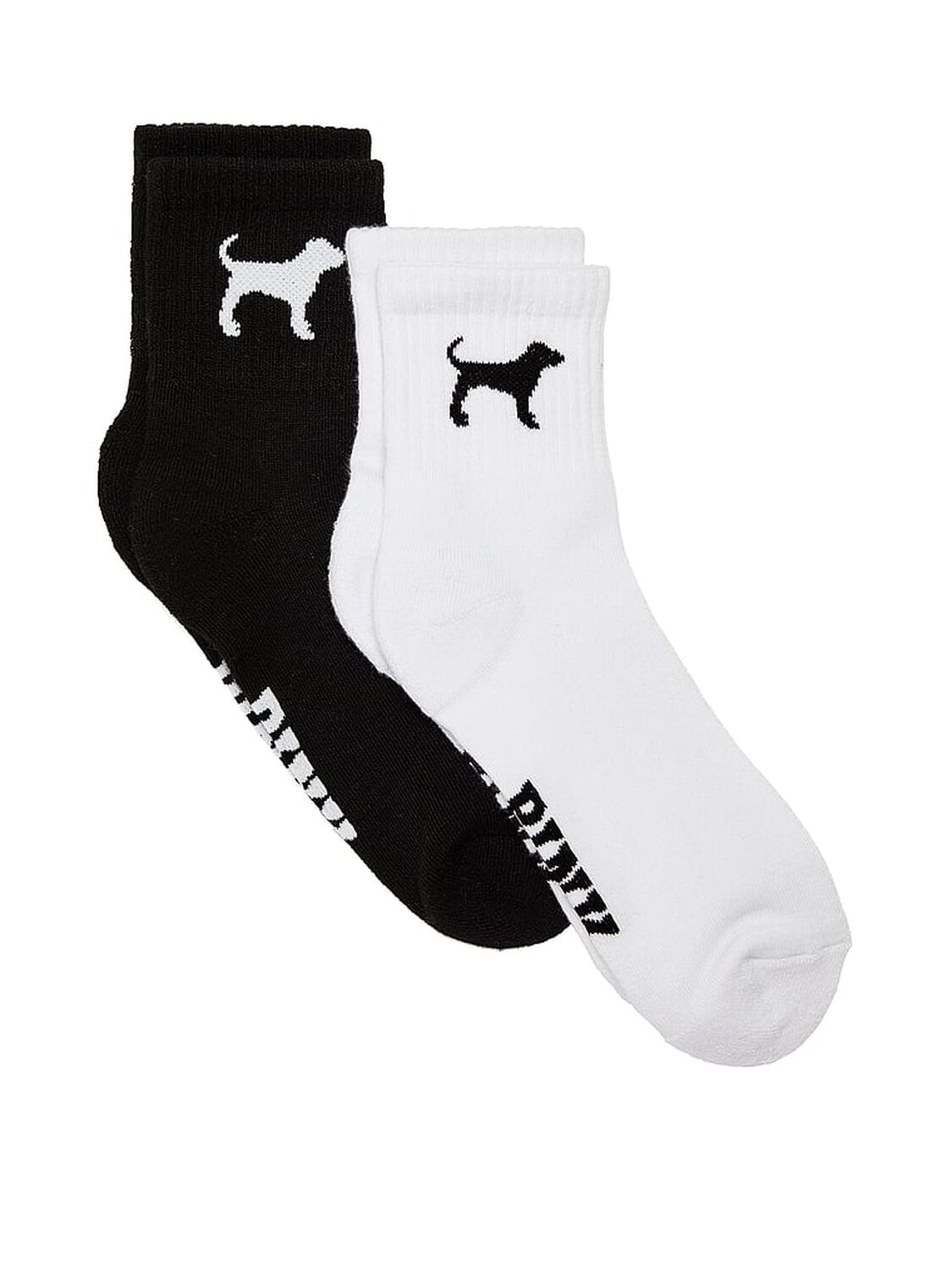 pink Pink 2-Pack Quarter Socks White/Pure Black Core Dog 1 of 2 
