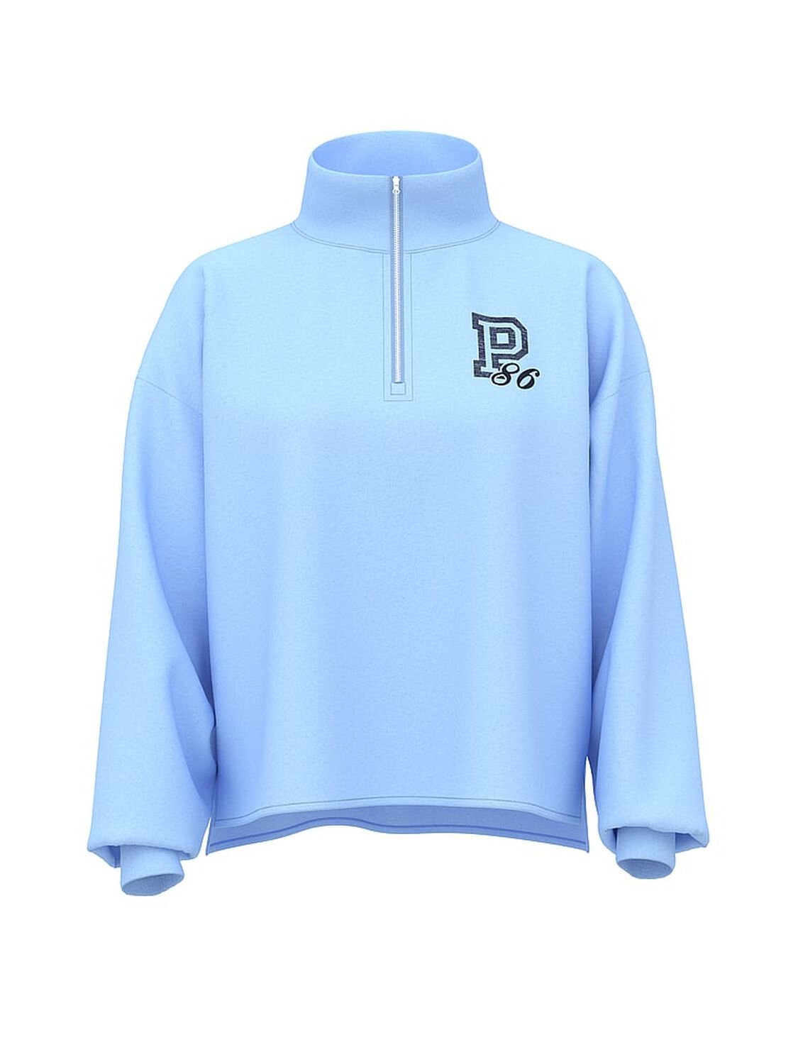 vs Pink Campus Fleece&trade; Quarter-Zip Straight-Cut Sweatshirt Blue Dancer 3 of 3 