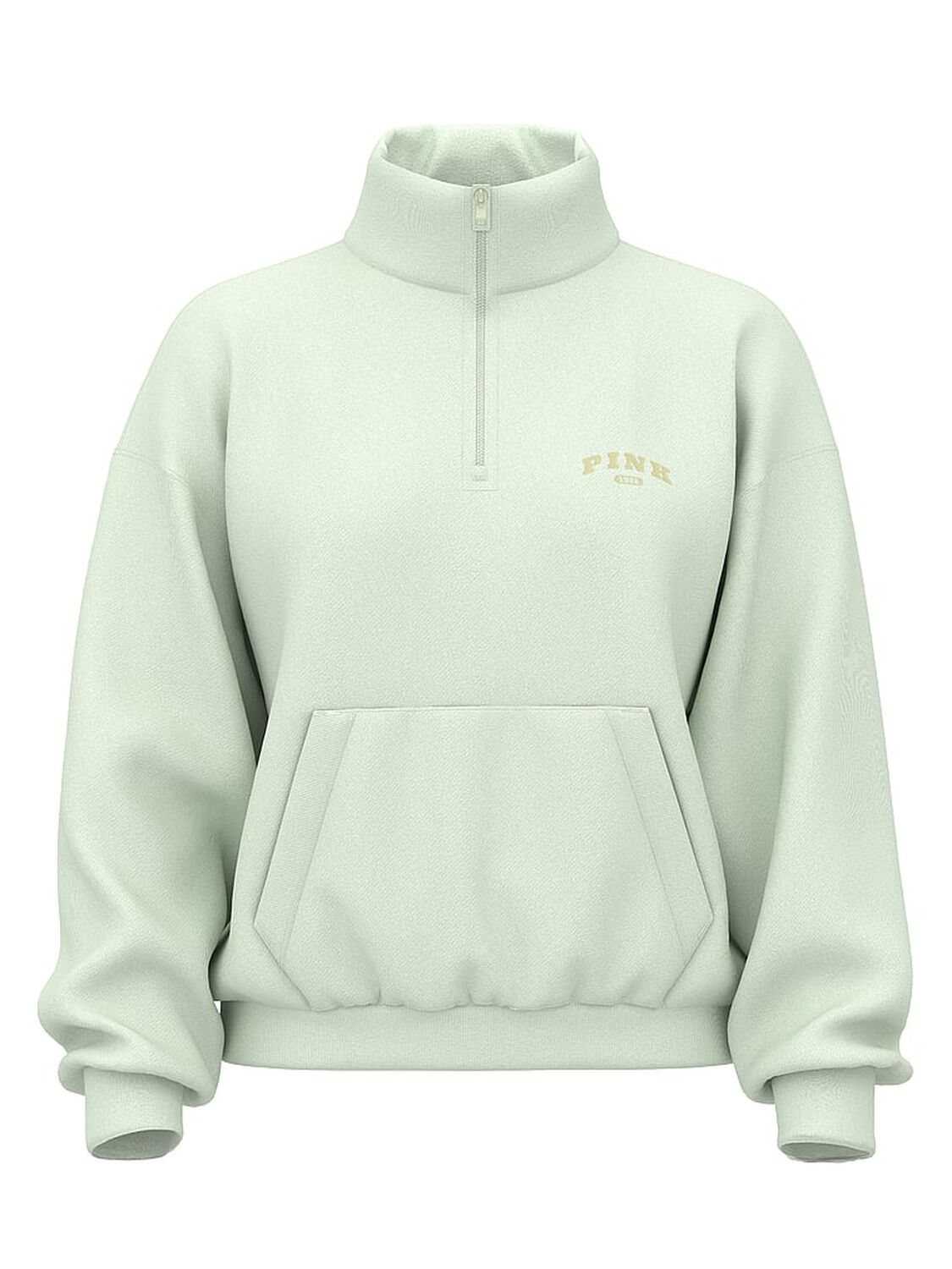 vs Pink Ivy Fleece Quarter-Zip Sweatshirt Fresh Mint 3 of 4 