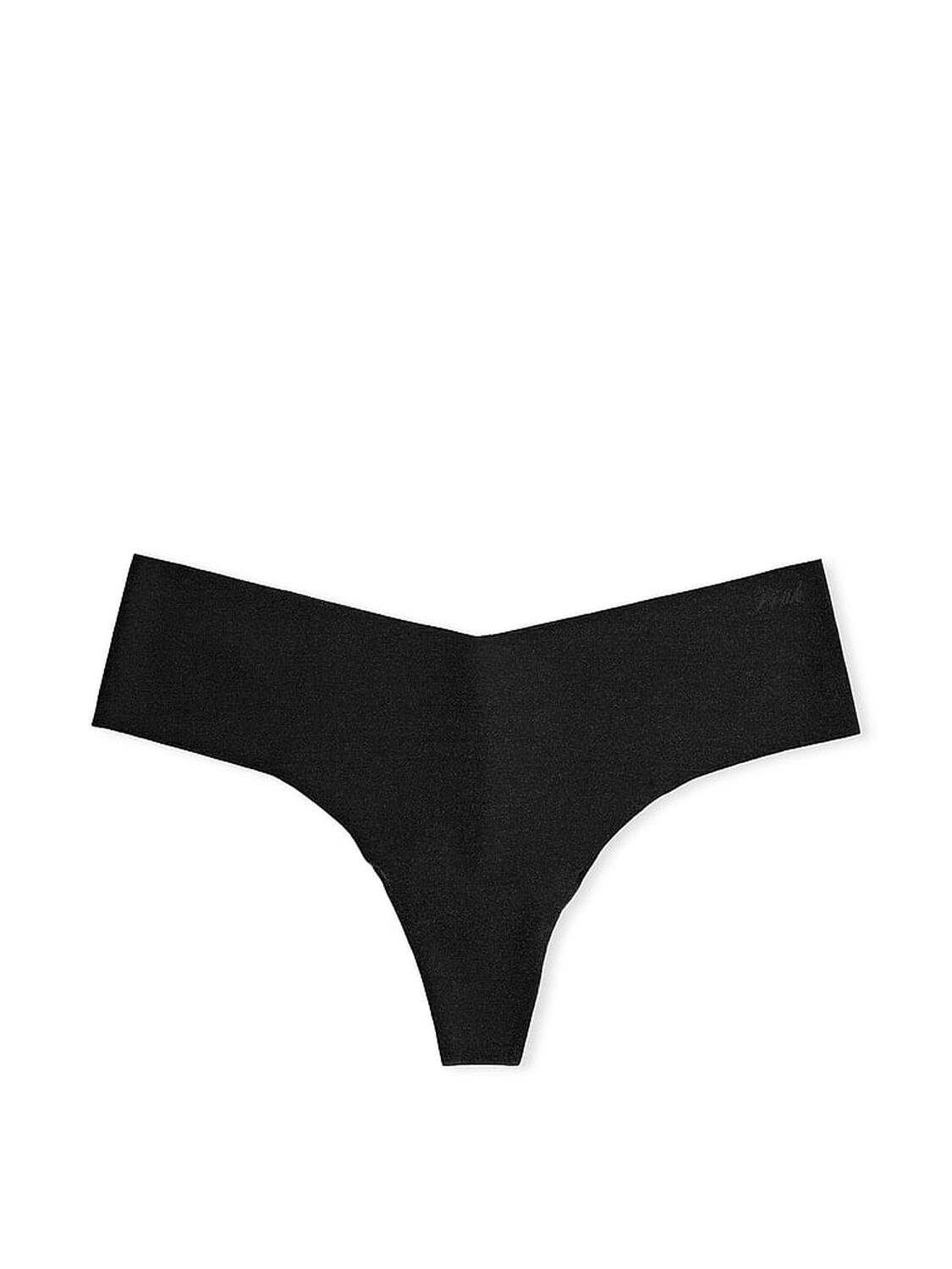 vs Pink No-Show Thong Panty Pure Black 3 of 3 