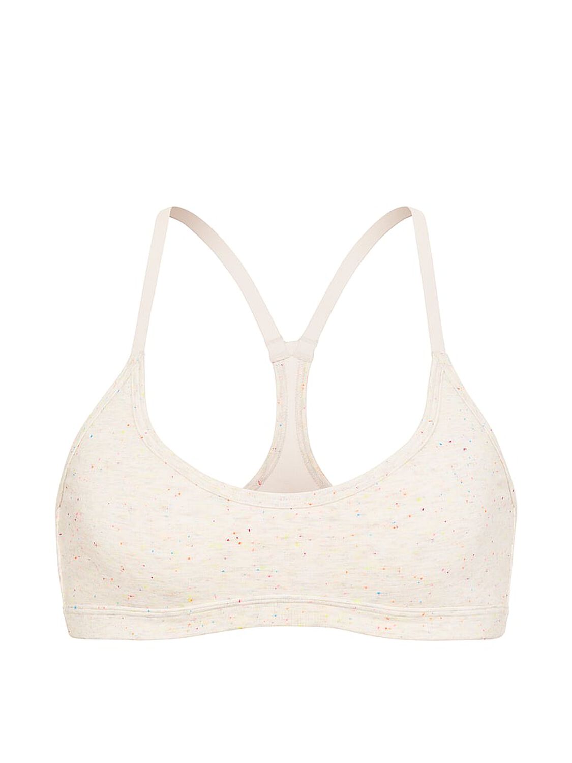 vs Pink All-Day Cotton&trade; Low-Scoop Racerback Bra Heather Confetti 3 of 3 
