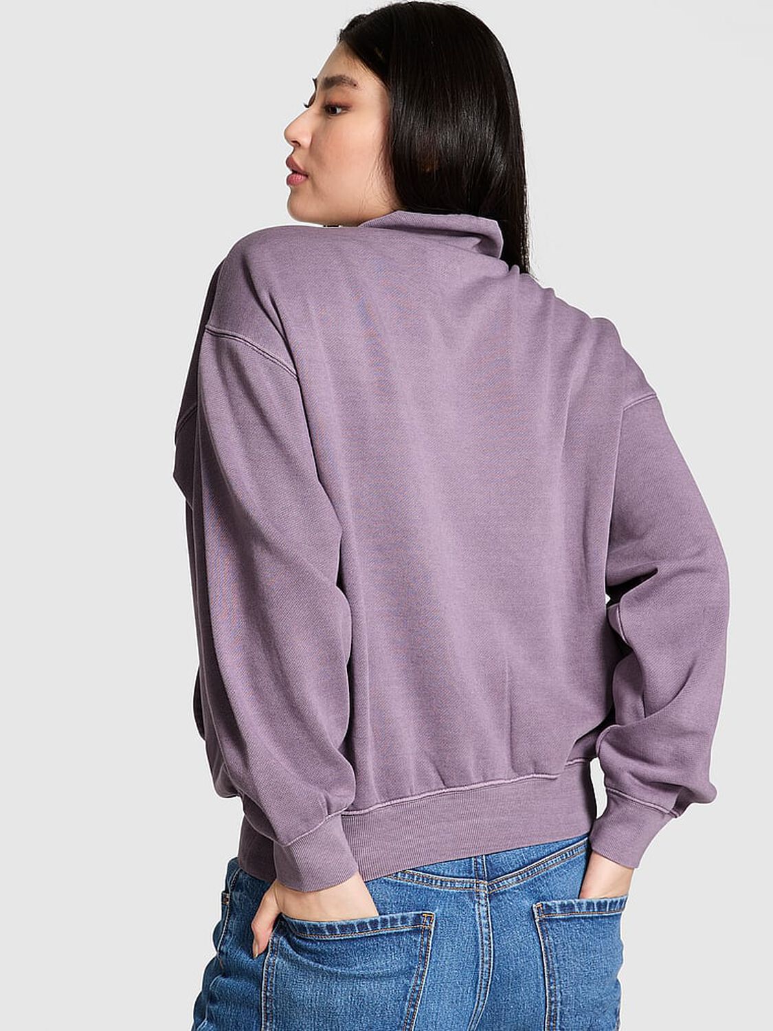 vs Pink Ivy Fleece Quarter-Zip Sweatshirt Frozen Plum 2 of 3 
