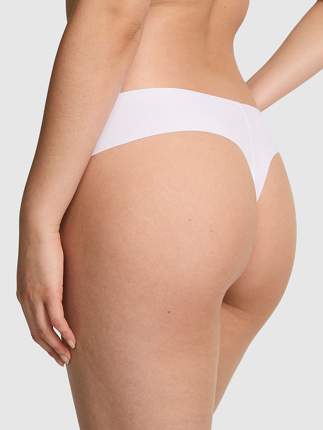 vs Pink No-Show Thong Panty White 2 of 3 