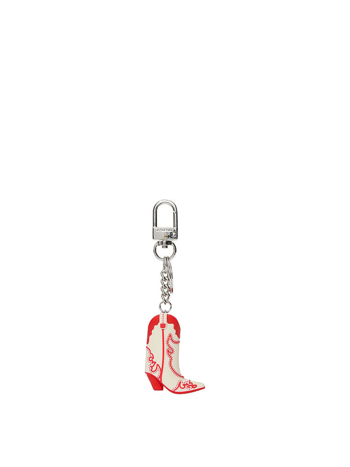 pink Pink Western Keychain Charm Bright Vermillion Cowboy Boot 1 of 1 