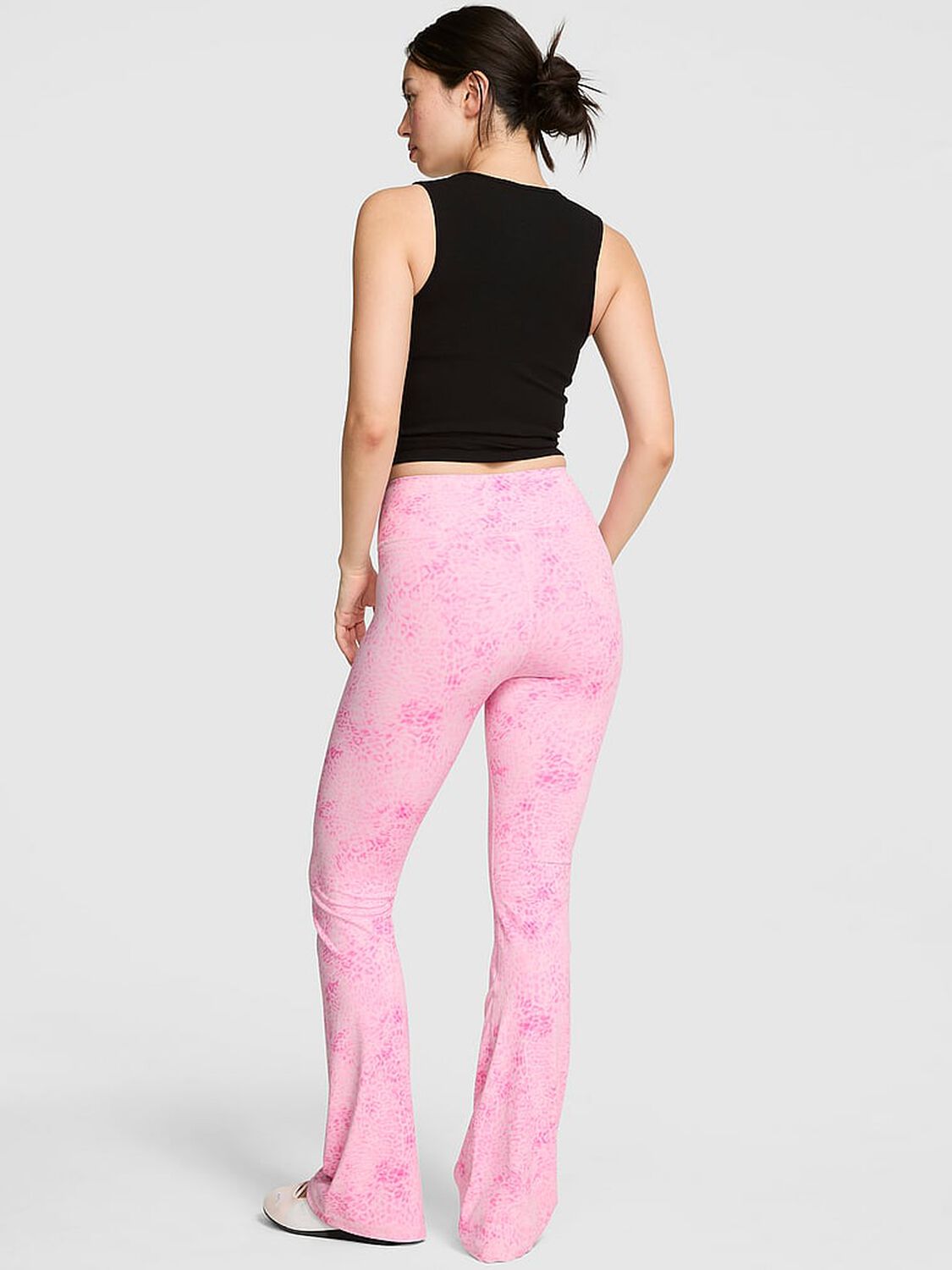 vs Pink PINK Relay&trade; Flare Leggings Pink Leopard 2 of 2 