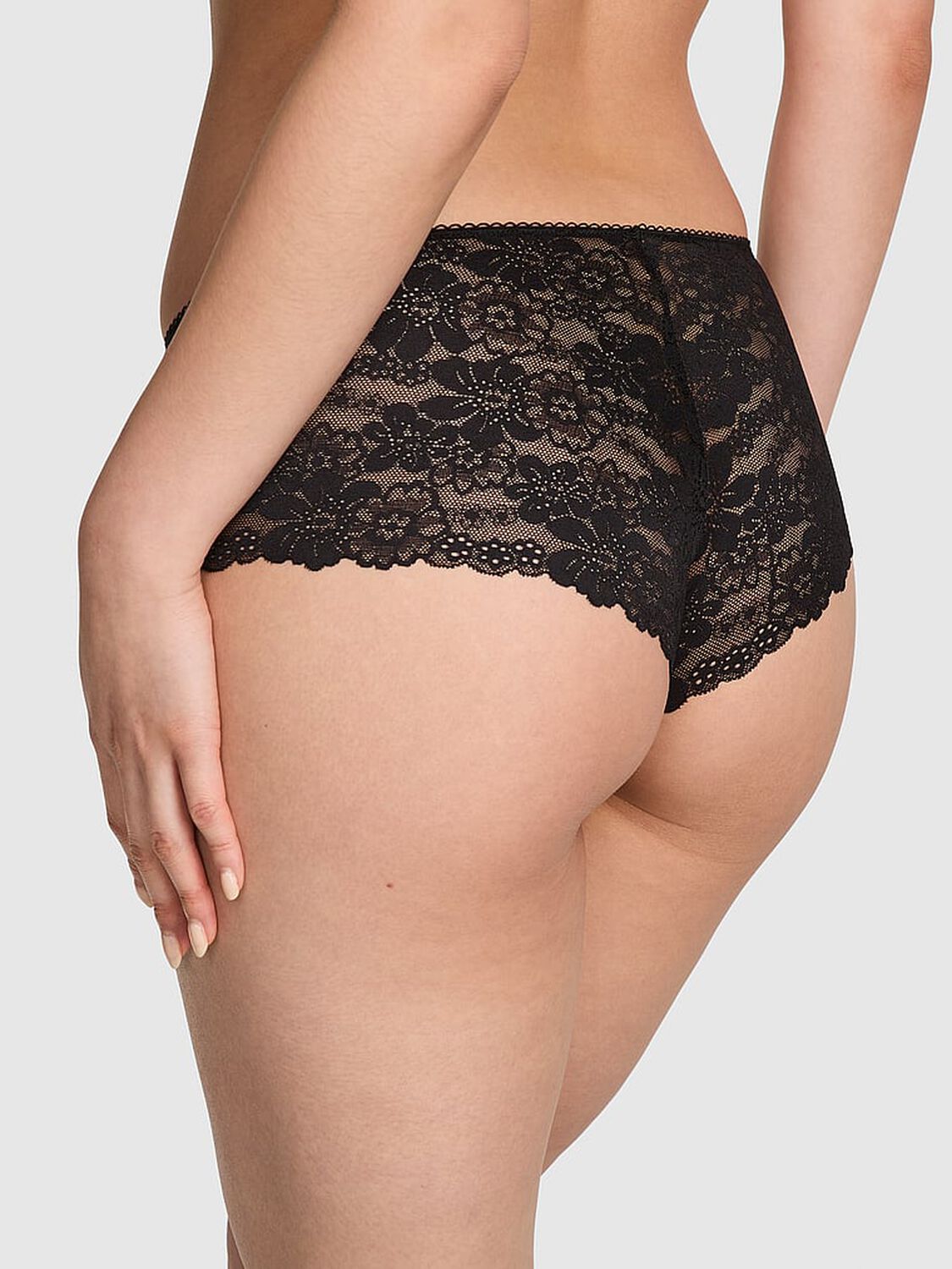 pink Pink No-Show Cheeky Panty Pure Black 2 of 3 