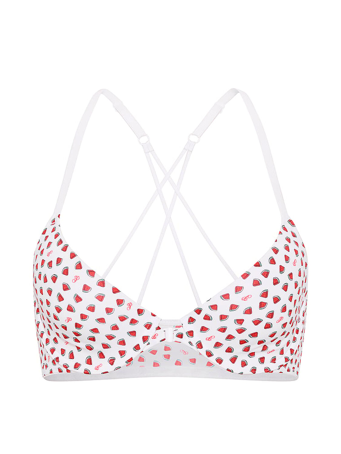 pink Pink Wear Everywhere Wear Everywhere&trade; Front-Close Lightly Lined Full Coverage Strappy T-Shirt Bra Watermelon Print 3 of 3 