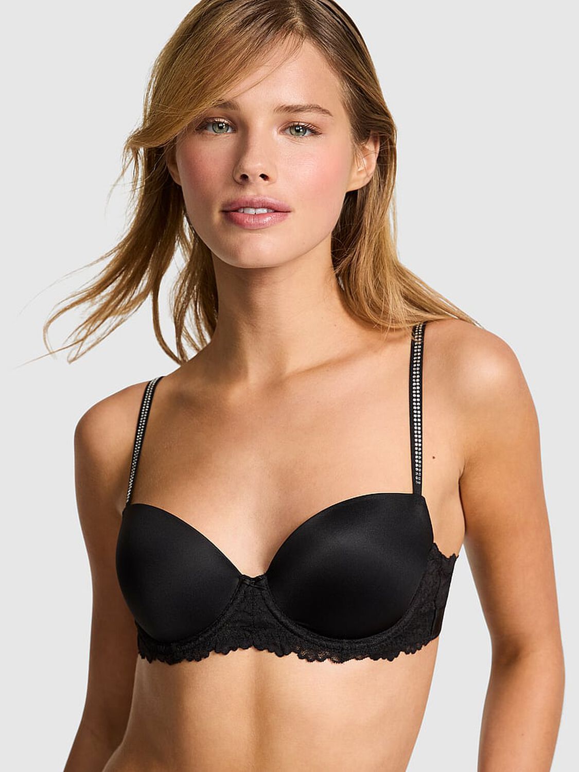 vs Pink Wink PINK Wink&trade; Push-Up Balconette Bra Black 1 of 3 