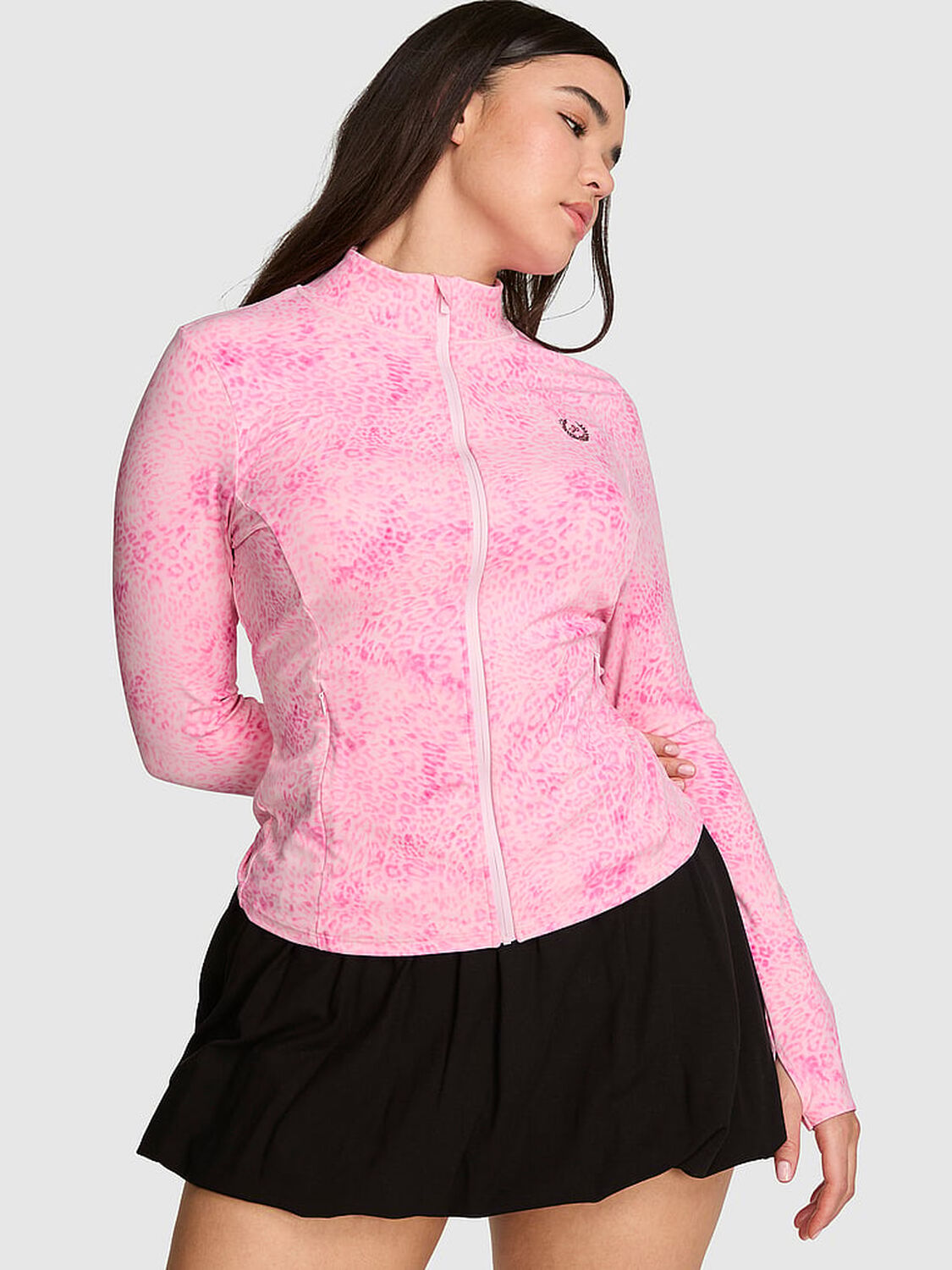 pink Pink PINK Relay&trade; Full-Zip Jacket Pink Leopard 1 of 4 