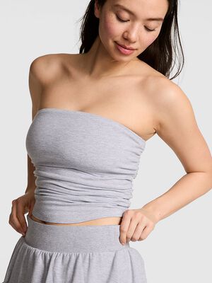 All-Day Cotton&trade; Side-Ruched Tube Top