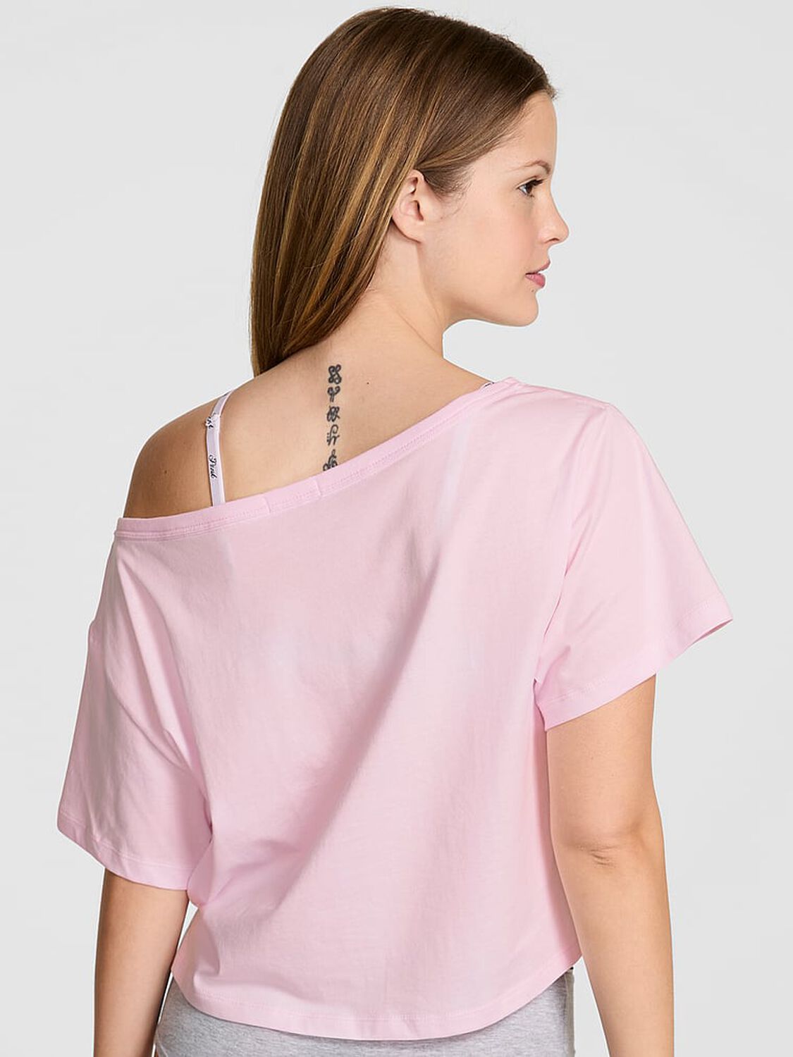 vs Pink Slouchy Cropped Sleepshirt Pink Tulip 2 of 2 
