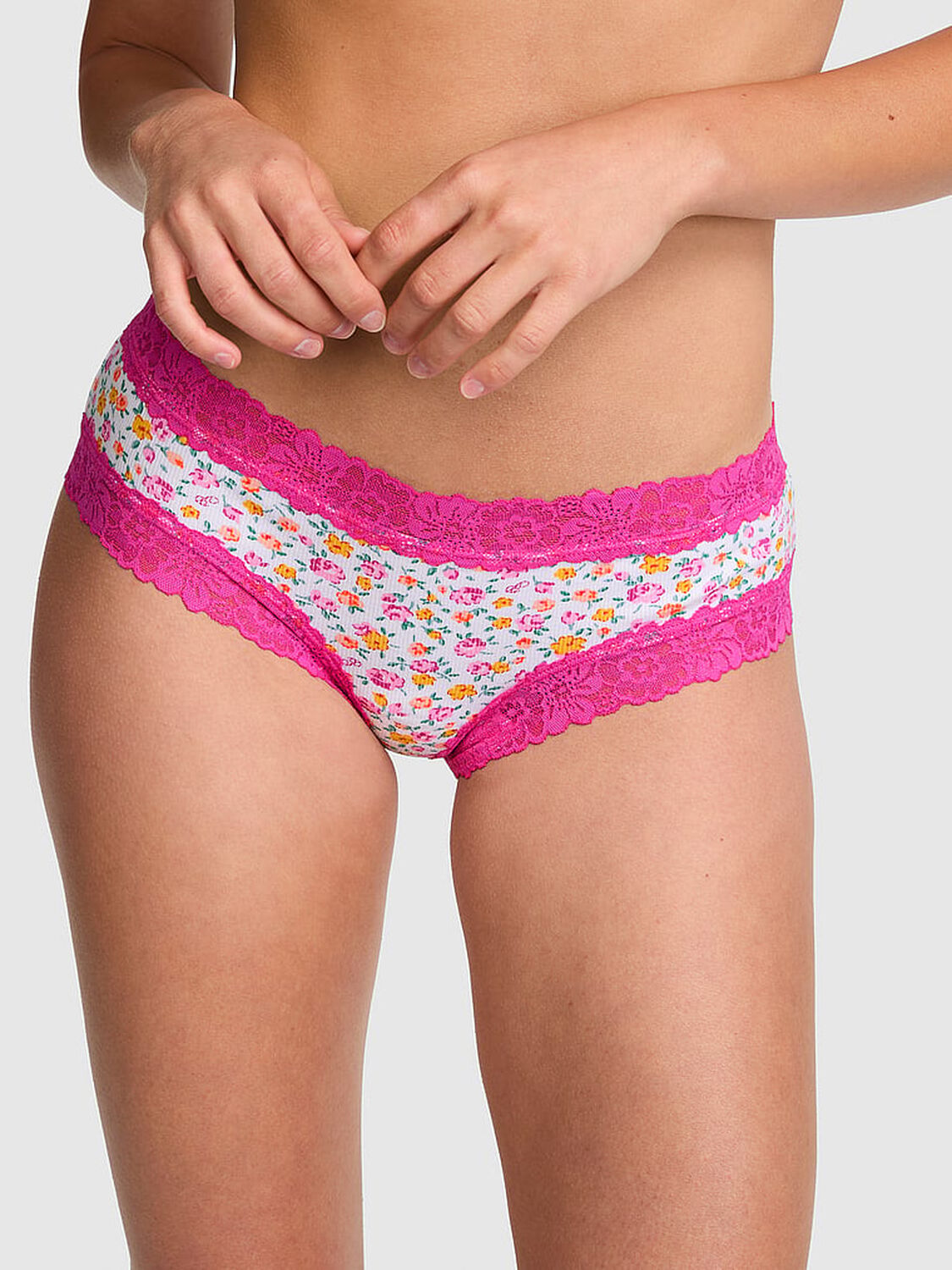 vs Pink Wink Lace-Trim Cheeky Panty 1 of 3 