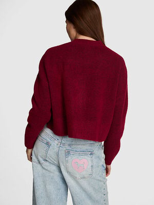 Comfy Girl Cropped V-Neck Cardigan