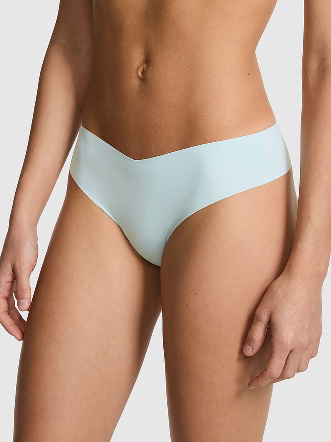 vs Pink No-Show Thong Panty Spray Blue 1 of 3 