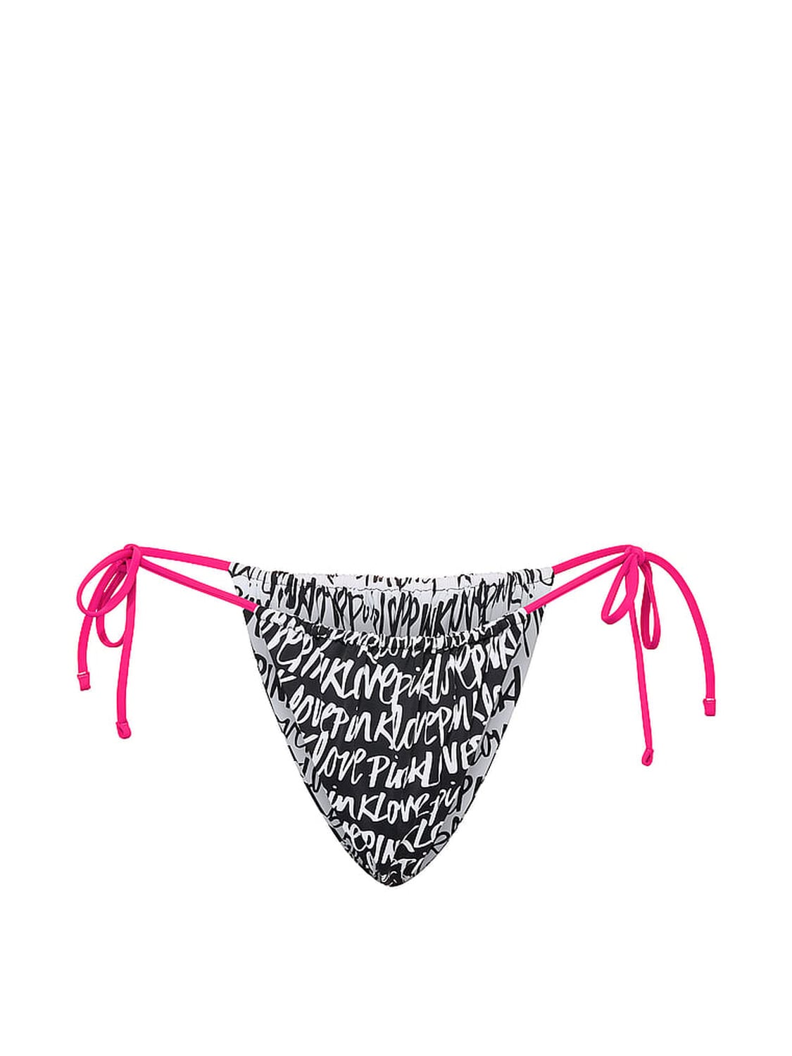 vs Pink Swim Reversible Side-Tie Cheeky Bikini Bottom Love Pink Script 3 of 4 