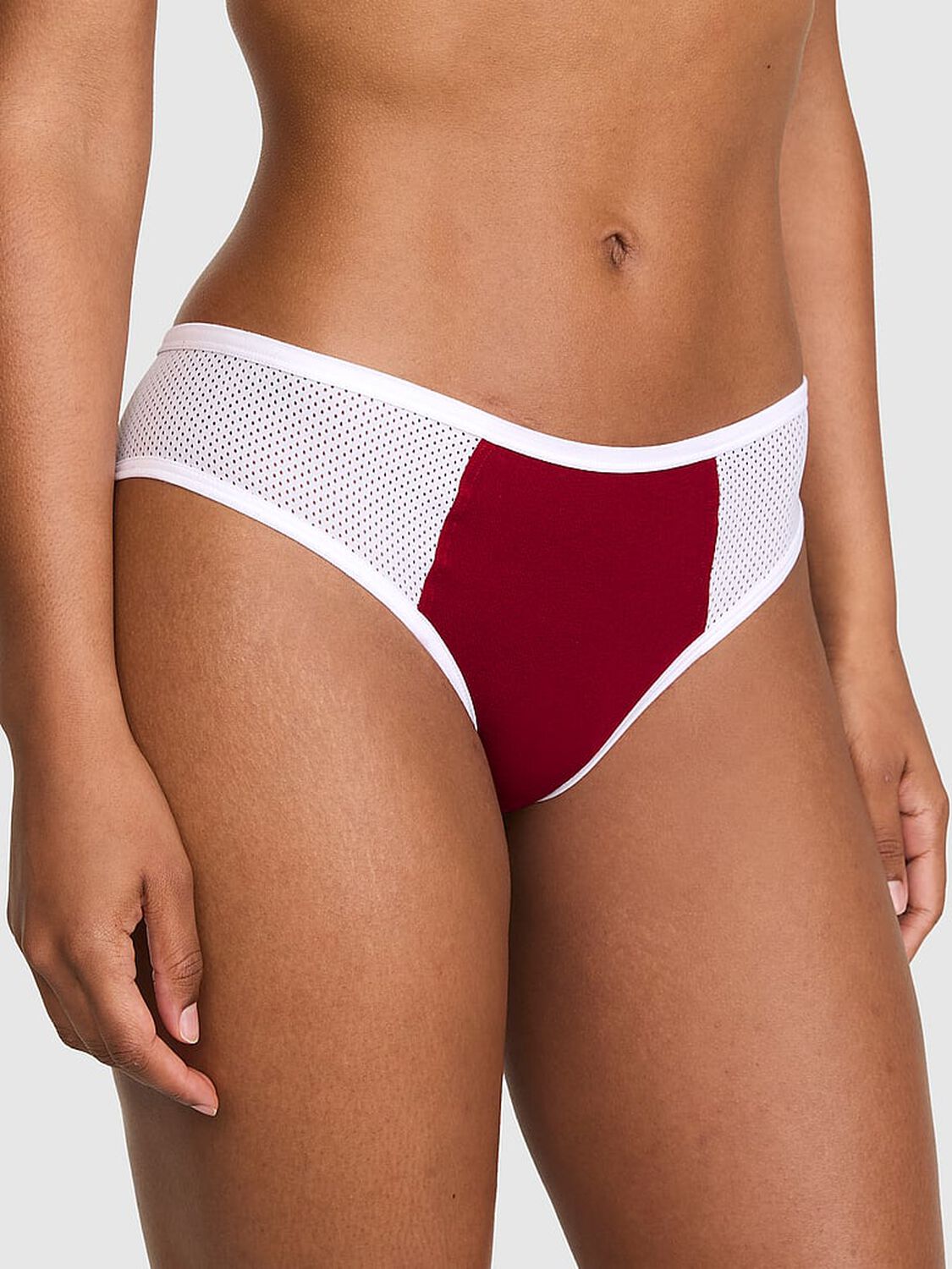 vs Pink Cotton Cheeky Panty Red Lacquer With White Trim 1 of 3 