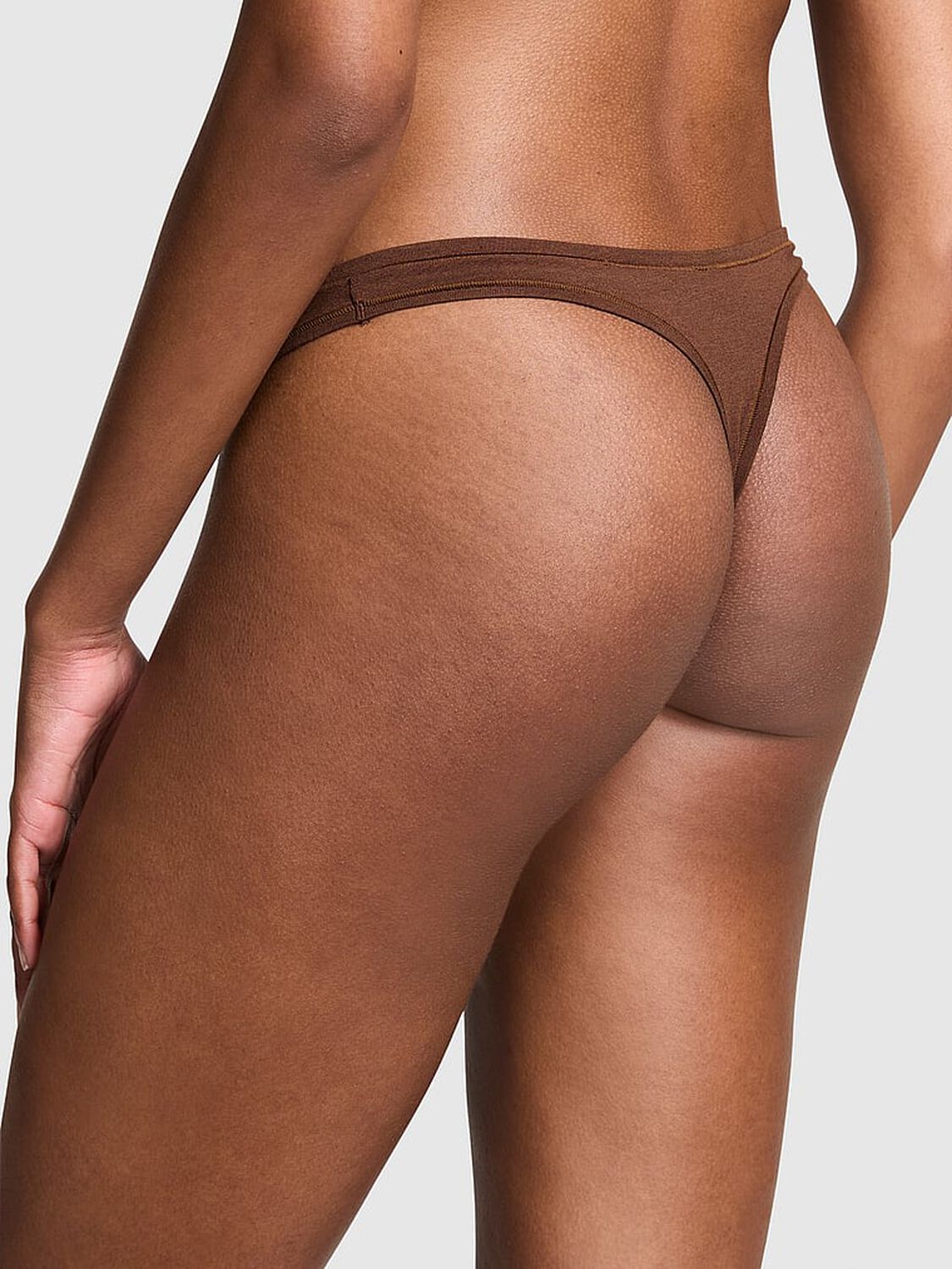 pink Pink Cotton High-Leg Thong Panty Ganache 2 of 3 