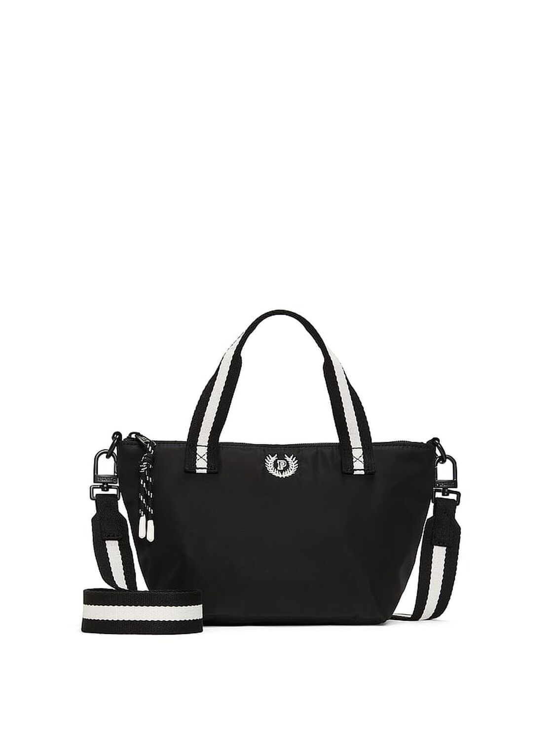 vs Pink Mini Crossbody Nylon Tote Bag Pure Black 1 of 3 