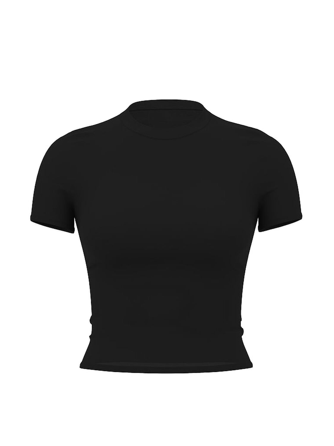 vs Pink Cotton Baby Tee Pure Black Solid 3 of 3 