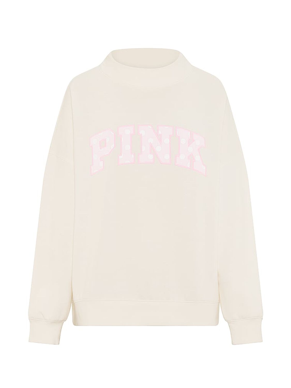 vs Pink Campus Fleece&trade; Oversized Mock-Neck Sweatshirt Cozy White 3 of 4 