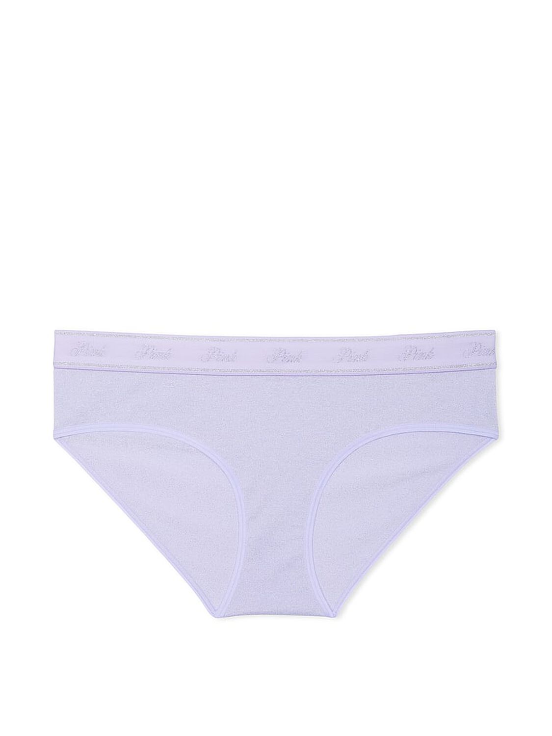 vs Pink Logo Cotton Shimmer Hiphugger Panty Purple Cloud Sparkle Knit 3 of 4 