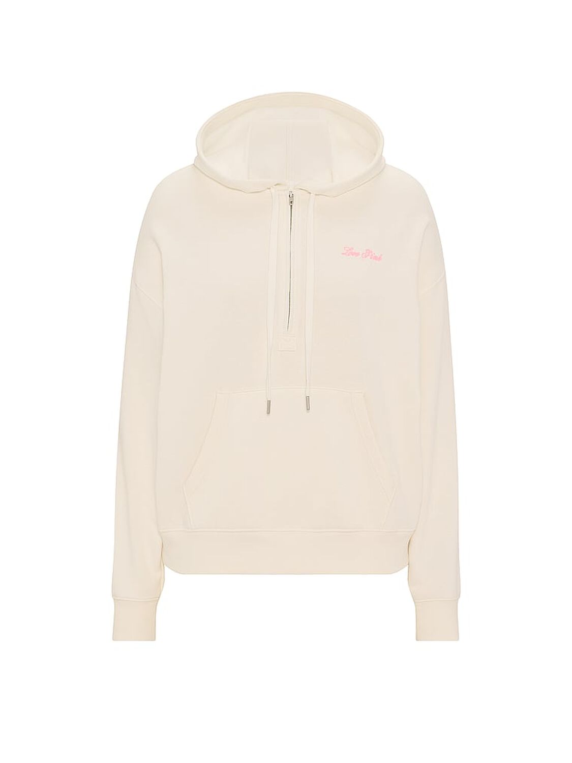 vs Pink Campus Fleece&trade; Half-Zip Hoodie Cozy White 3 of 3 