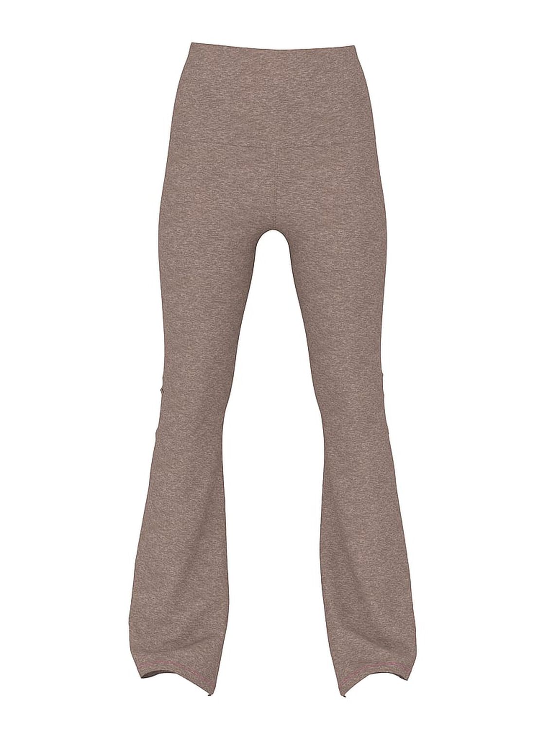 vs Pink All-Day Cotton Foldover Flare Leggings Cocoa Heather Blush Bling 3 of 3 
