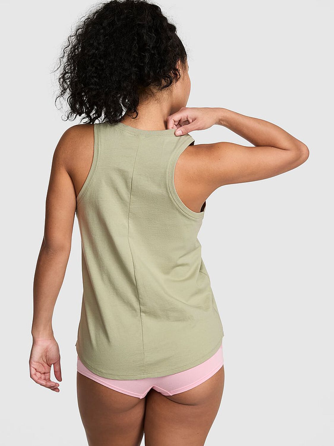 pink Pink Campus Cotton&trade; Tank Top Slate Green 2 of 3 