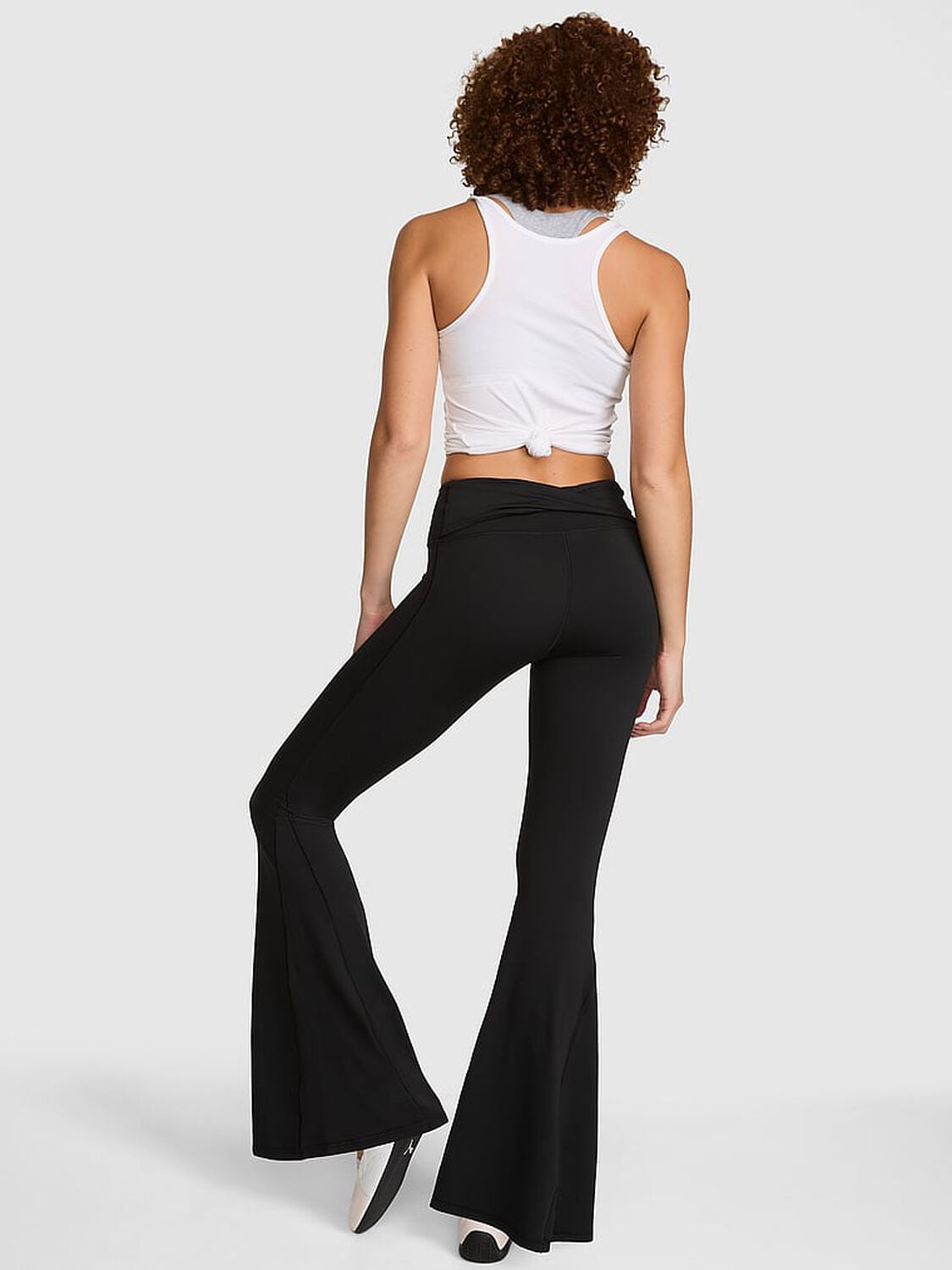 vs Pink PINK Relay&trade; Twist-Band Super Flare Leggings Pure Black 2 of 3 