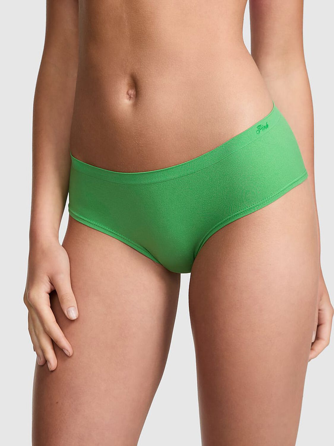 vs Pink Seamless Hiphugger Panty Wild Green 1 of 3 