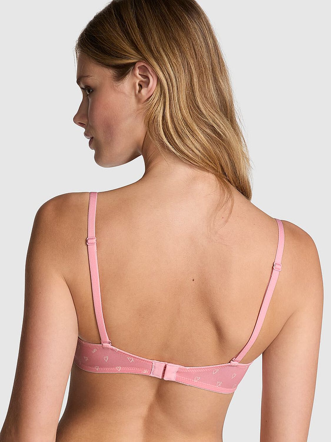 vs Pink Wear Everywhere Wear Everywhere Super Push-Up Bra Petal Pink Heart Print 1 of 1 