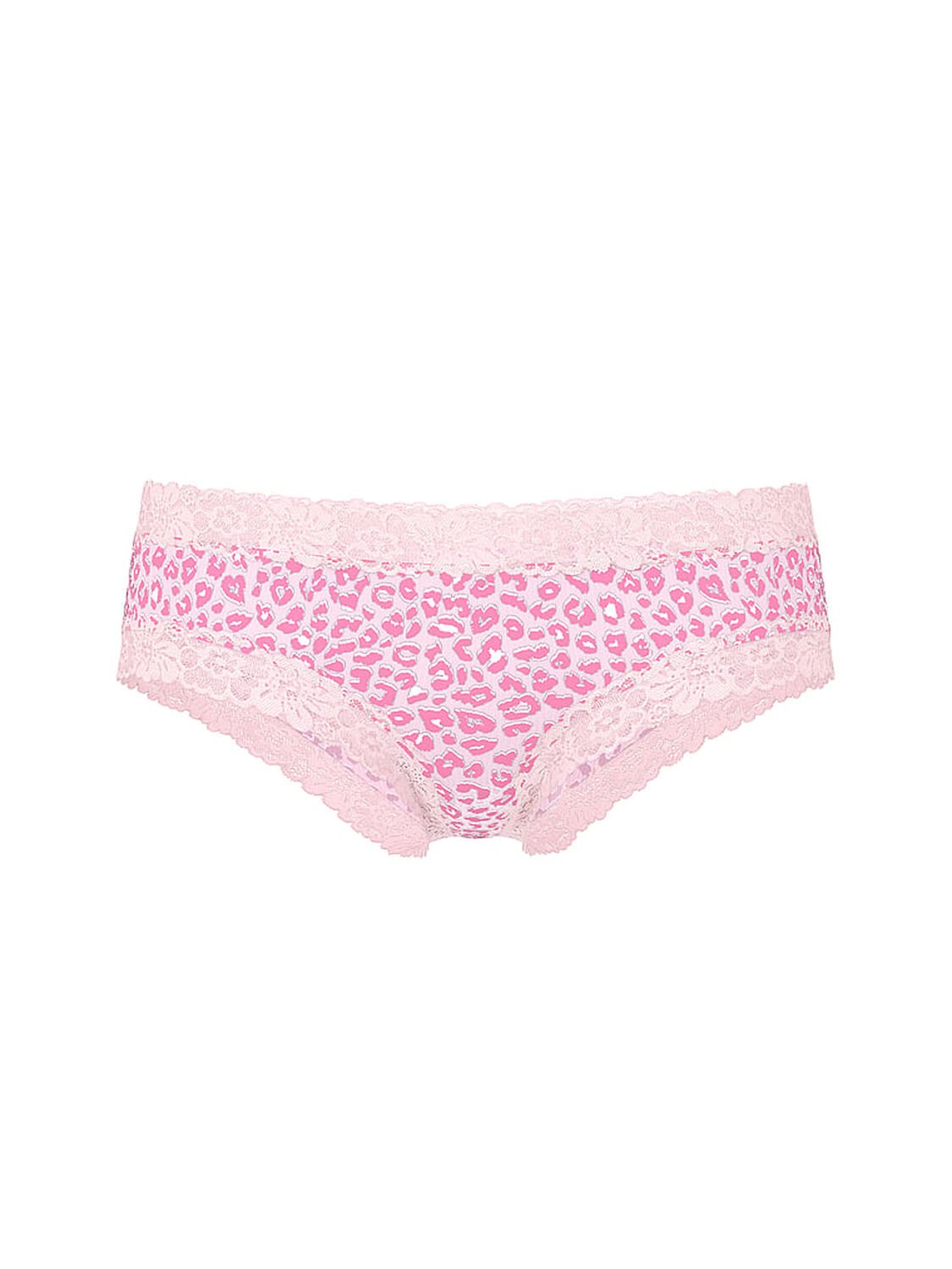 vs Pink Wink Lace-Trim Cheeky Panty Hushed Lilac Leopard Print 1 of 2 